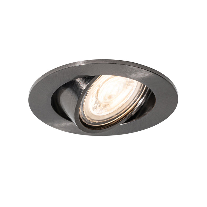 QAZQA Set van 6 moderne inbouwspots gunmetal GU10 50mm rond