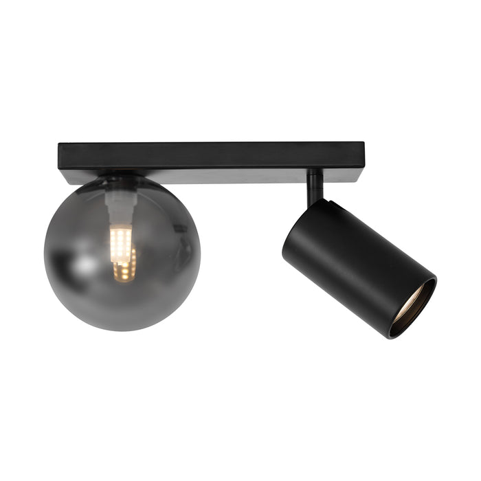 QAZQA Moderne plafondlamp zwart 2-lichts kantelbaar - Lesly