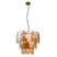 QAZQA Art Deco hanglamp goud met amber glas ovaal 14-lichts - Mochan