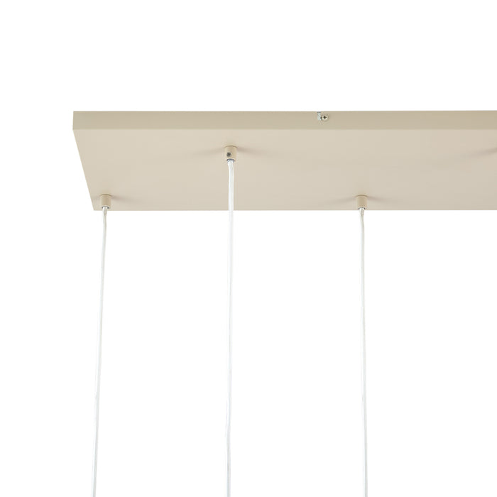 QAZQA Art Deco hanglamp beige met wit glas 8-lichts - Sandra