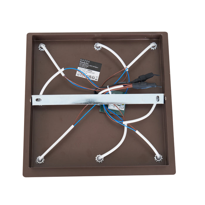 QAZQA Design plafondlamp brons met brons glas 9-lichts - Athens