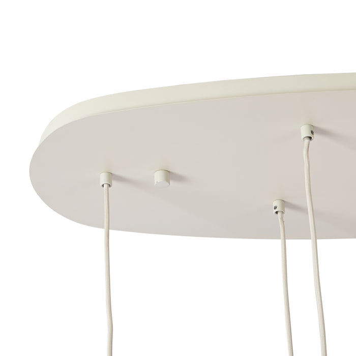 QAZQA Japandi hanglamp beige met stoffen kappen 6-lichts - Yente