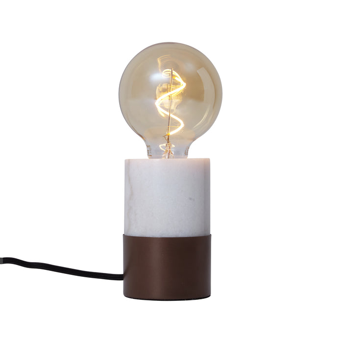 QAZQA Moderne tafellamp brons met wit marmer - Marissa