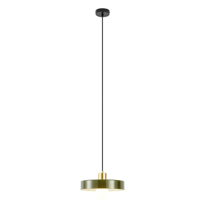 QAZQA Retro hanglamp goud met groen glas - Jina