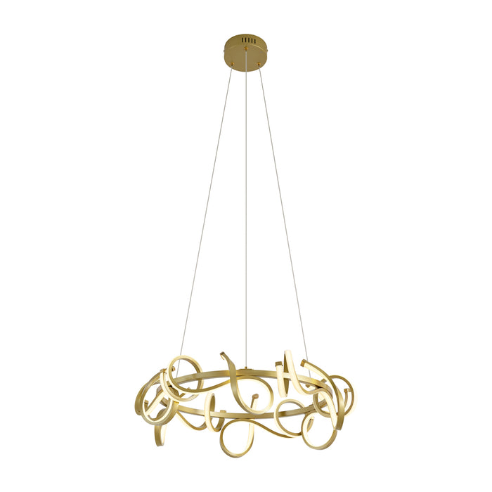 QAZQA Design hanglamp goud rond 3-staps dimbaar - Krisscross