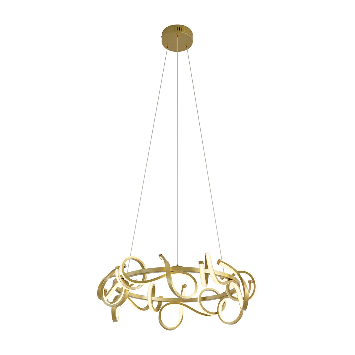 QAZQA Design hanglamp goud rond 3-staps dimbaar - Krisscross