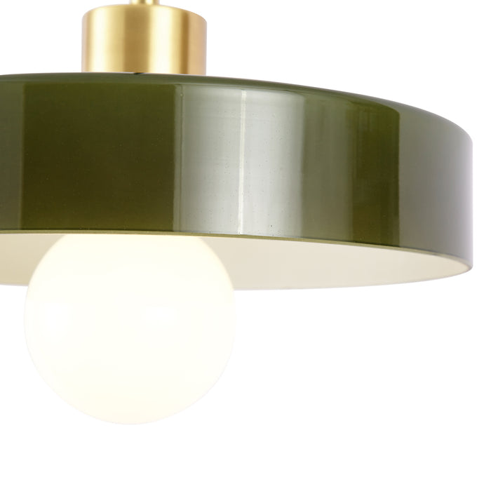 QAZQA Retro hanglamp goud met groen glas - Jina
