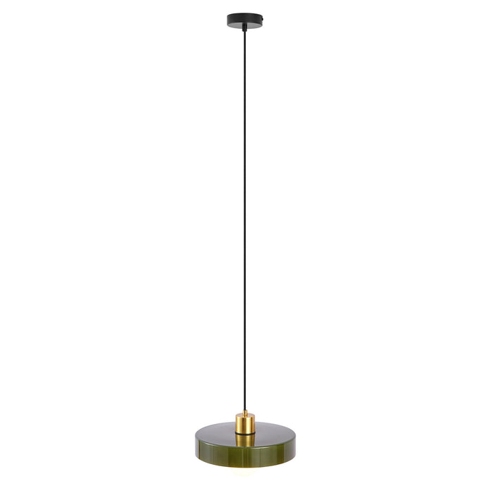 QAZQA Retro hanglamp goud met groen glas - Jina