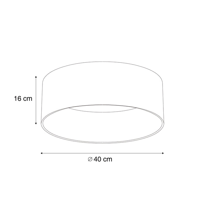 QAZQA Moderne plafondlamp zwart transparant 40cm incl. LED 3-staps