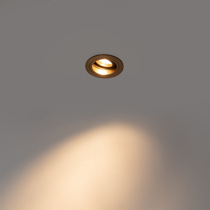 QAZQA Smart inbouwspot donkerbrons rond draai en kantelbaar incl.