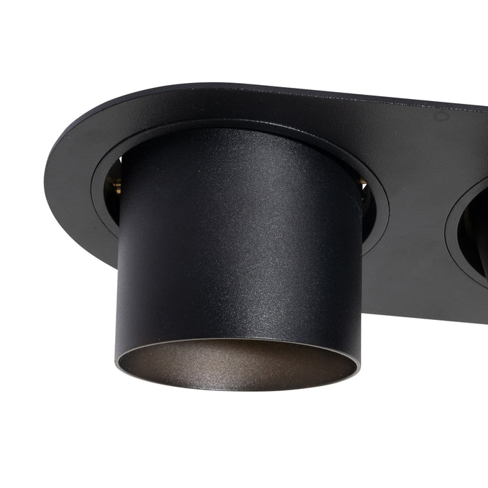 QAZQA Set van 6 inbouwspots zwart GU10 70mm kantelbaar 2-lichts -