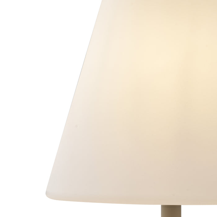 QAZQA Buiten vloerlamp beige met witte kap IP65 - Virginia