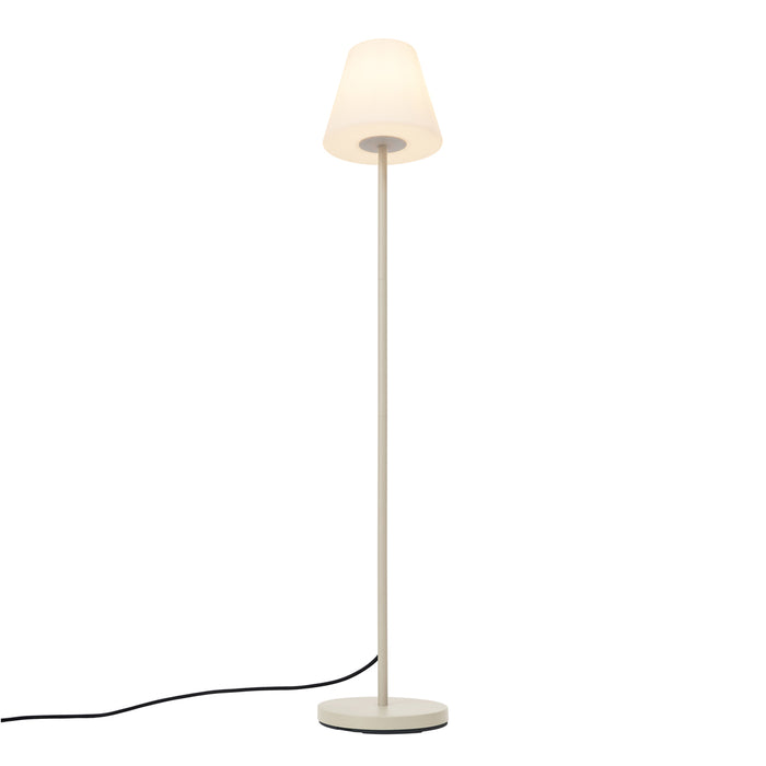 QAZQA Buiten vloerlamp beige met witte kap IP65 - Virginia