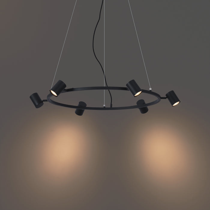 QAZQA Moderne hanglamp zwart 6-lichts - Jeana Circle