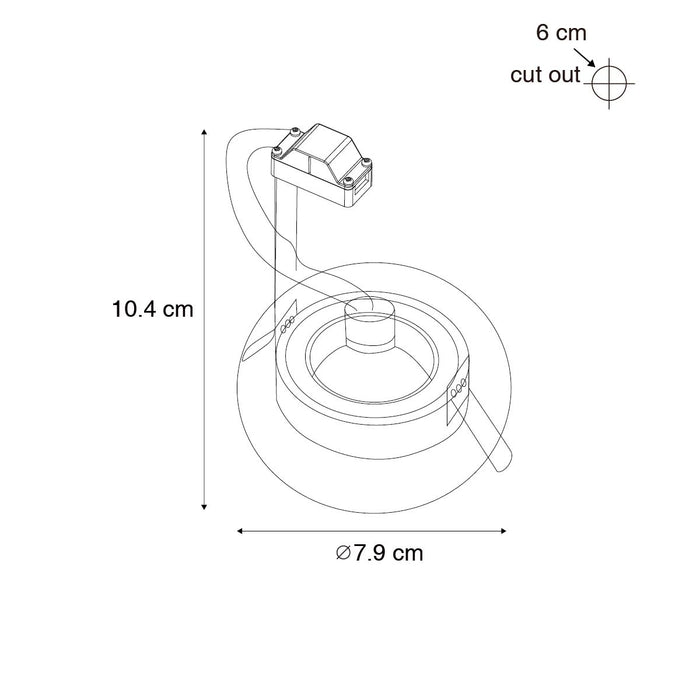QAZQA Smart inbouwspot wit rond  IP44 incl. Wifi GU10 50mm - Xena
