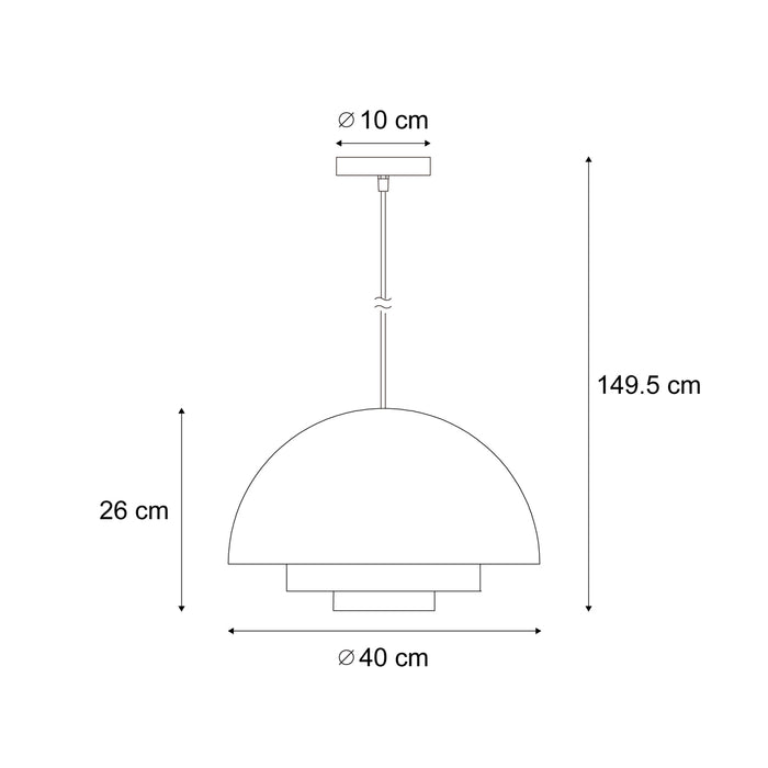 QAZQA Scandinavische hanglamp creme met witte binnenkant - Loes