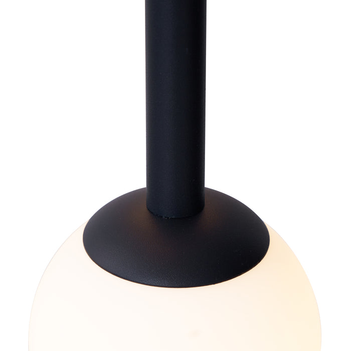 QAZQA Design hanglamp zwart met mat glas 5-lichts - Vertical