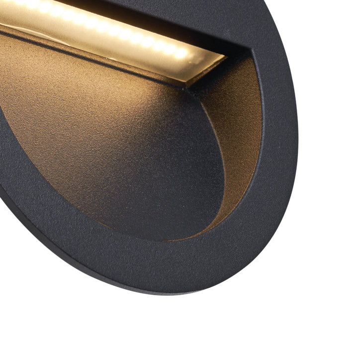 QAZQA Moderne inbouw wandlamp zwart incl. LED IP65 - Gem