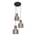 QAZQA Retro hanglamp zwart met taupe 3-lichts - Felt