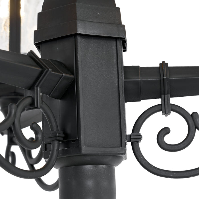 QAZQA Klassieke buitenpaal zwart 217cm IP44 - New Haven Hammered