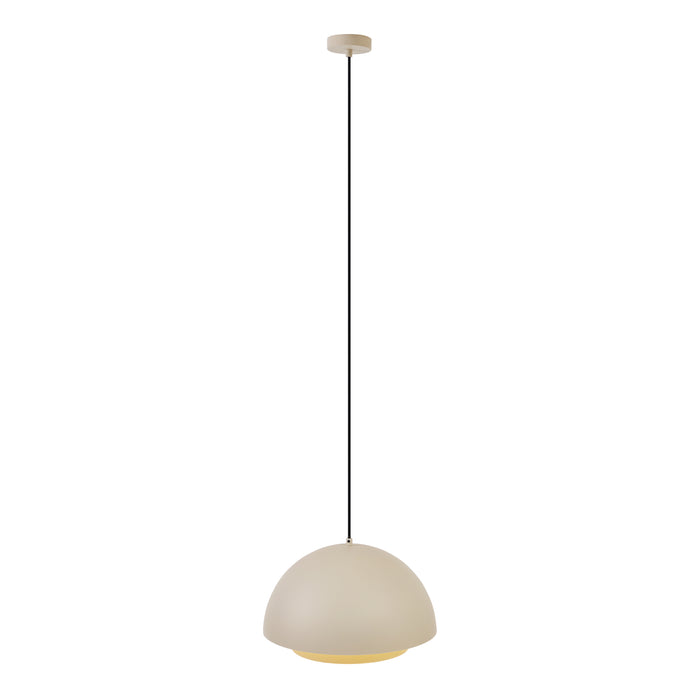 QAZQA Scandinavische hanglamp creme met witte binnenkant - Loes