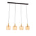 QAZQA Smart hanglamp zwart met messing en amber glas 4-lichts incl. 4
