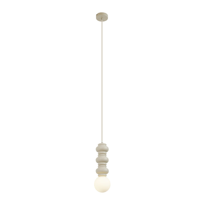 QAZQA Retro hanglamp beige met mat glas - Fedde