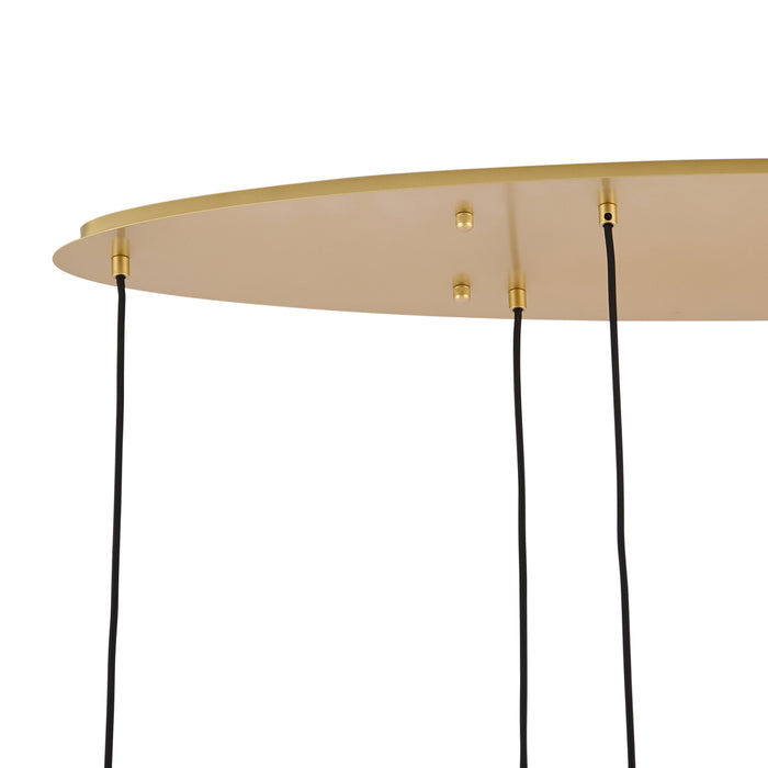 QAZQA Hotel Chique hanglamp messing met wit glas langwerpig 6-lichts