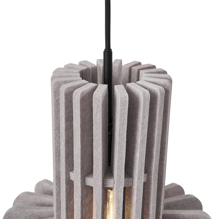 QAZQA Retro hanglamp zwart met taupe 3-lichts - Felt