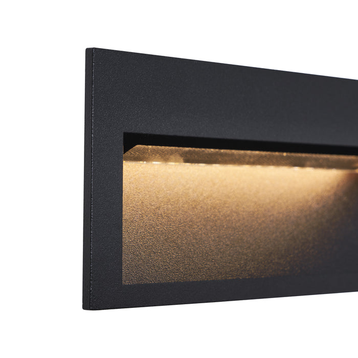 QAZQA Moderne inbouw wandlamp zwart 16cm incl. LED IP65 - Mert