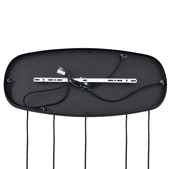 QAZQA Moderne hanglamp zwart met smoke glas 5-lichts - Sheena