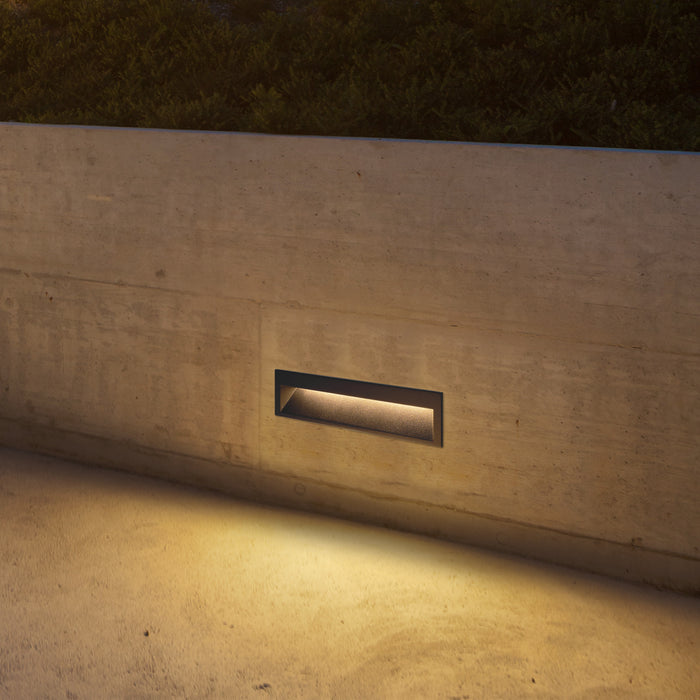 QAZQA Moderne inbouw wandlamp zwart 28cm incl. LED IP65 - Mert