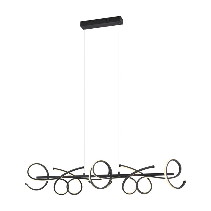 QAZQA Design hanglamp zwart langwerpig 3-staps dimbaar - Krisscross