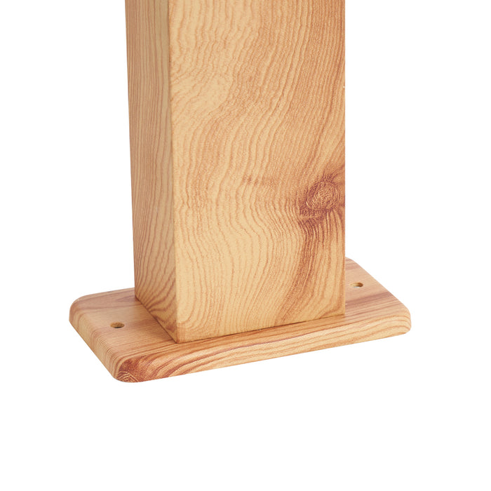 QAZQA Moderne staande buitenlamp aluminium met hout print 65cm IP44 -