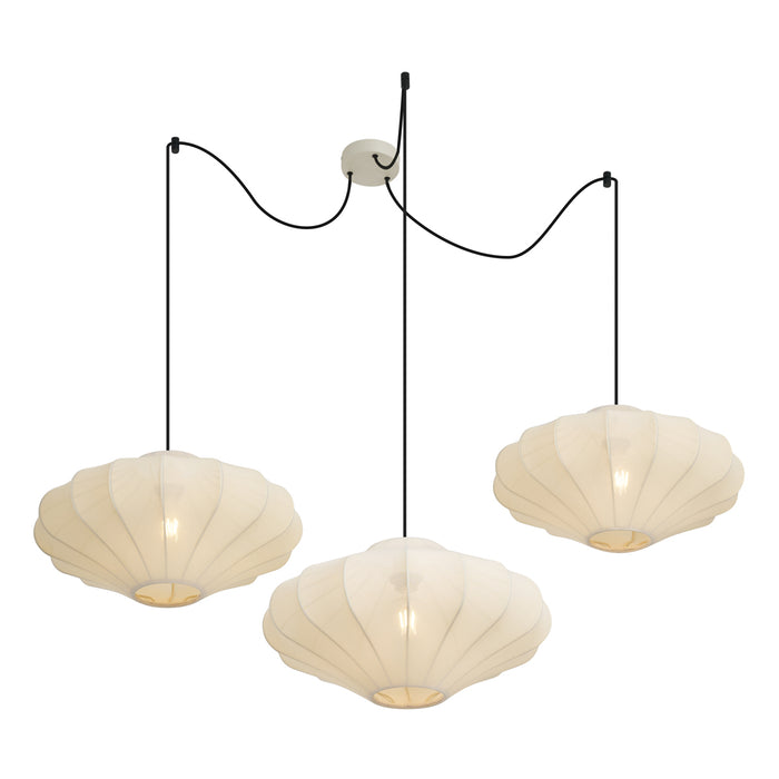 QAZQA Japandi hanglamp beige 50cm 3-lichts - Plu