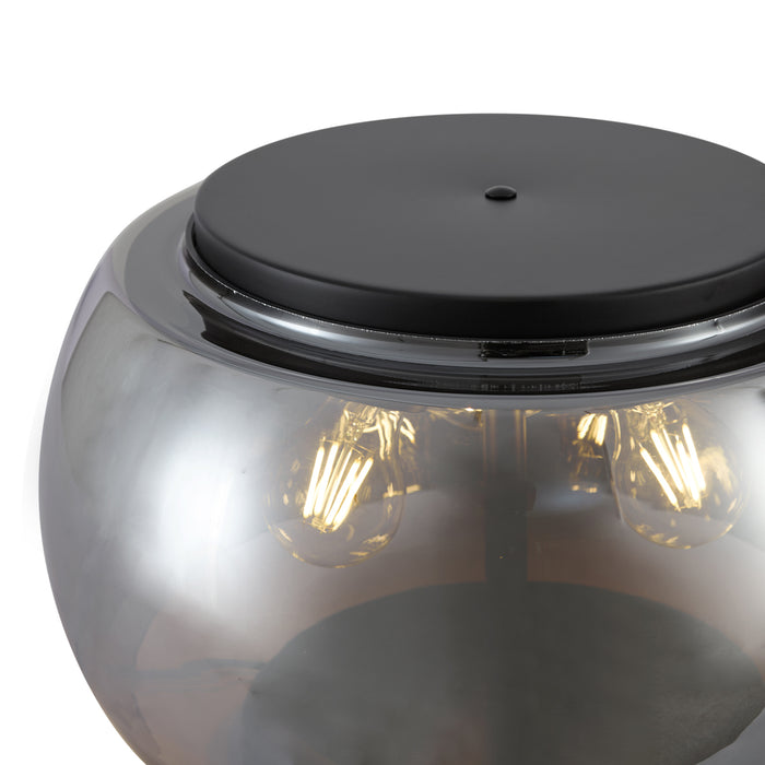 QAZQA Design tafellamp zwart met smoke glas 3-lichts - Bino