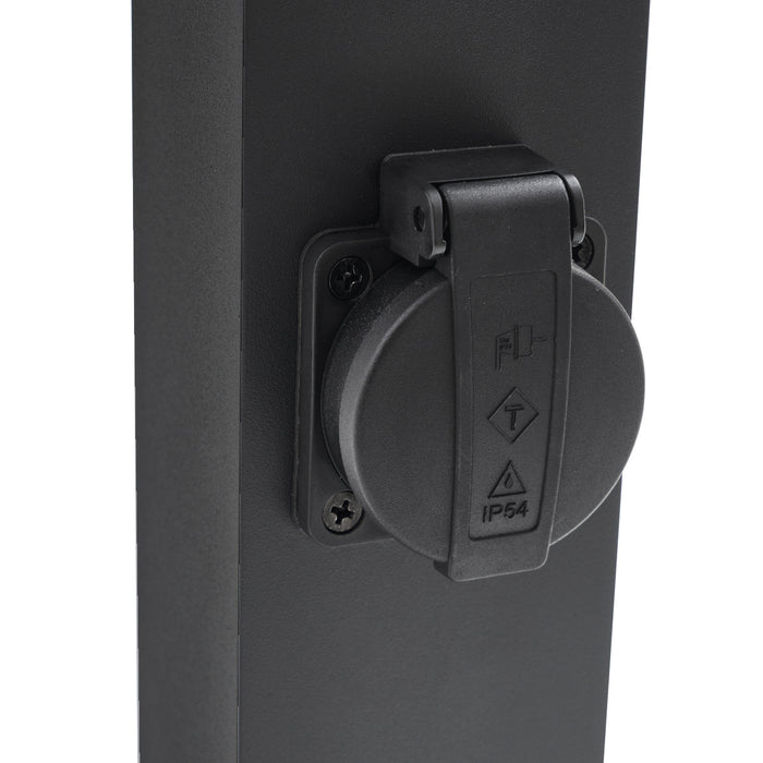 QAZQA Moderne staande buitenlamp zwart 65cm met stopcontact IP44 -