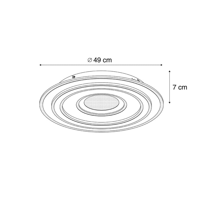 QAZQA Design plafondlamp wit met donkergrijs rond incl. LED dimbaar -