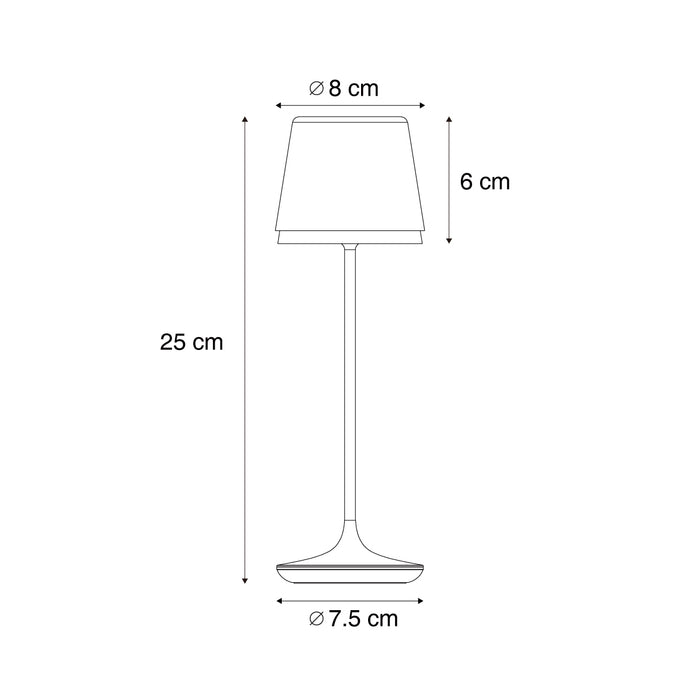 QAZQA Tafellamp zwart incl. LED IP65 oplaadbaar met laadstation -