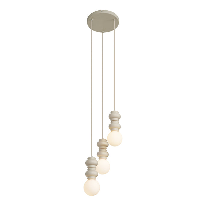 QAZQA Retro hanglamp beige met mat glas 3-lichts - Fedde