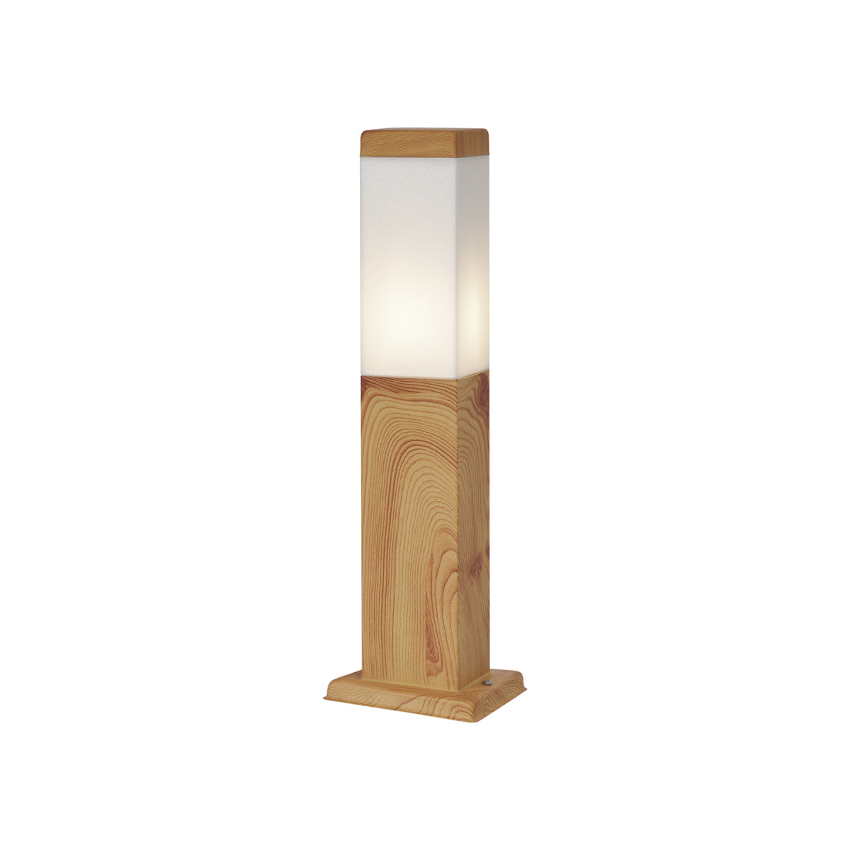 QAZQA Moderne staande buitenlamp staal met hout print 45cm IP44 -