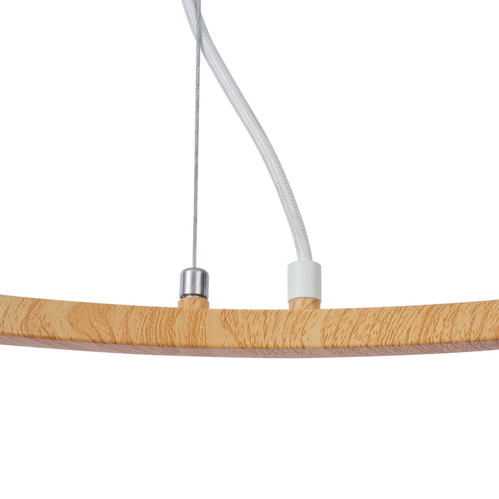 QAZQA Moderne hanglamp hout print met wit 6-lichts - Jeana Circle