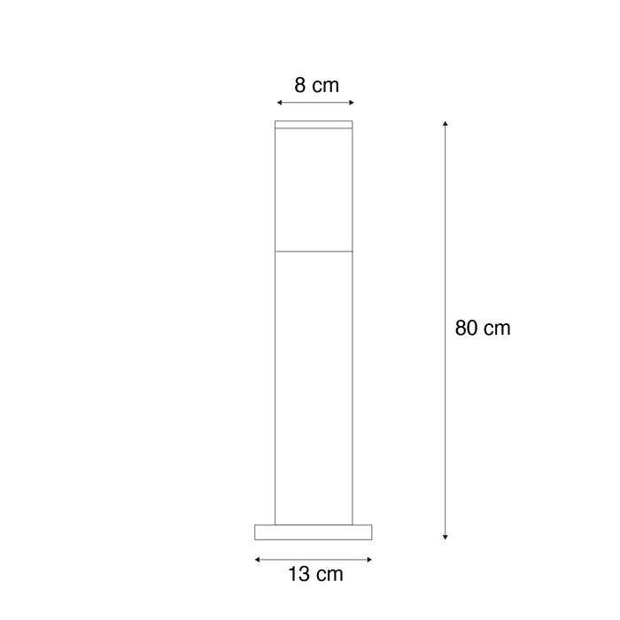 QAZQA Moderne staande buitenlamp staal met hout print 45cm IP44 -