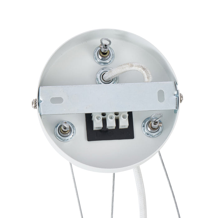 QAZQA Moderne hanglamp hout print met wit 6-lichts - Jeana Circle