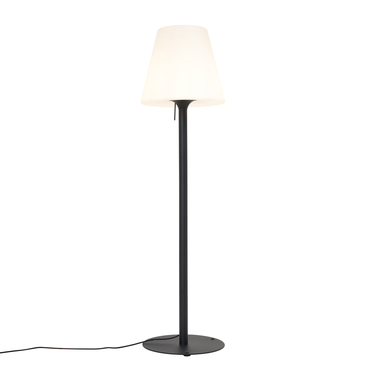 QAZQA Moderne buiten vloerlamp zwart met witte kap IP44 - Big