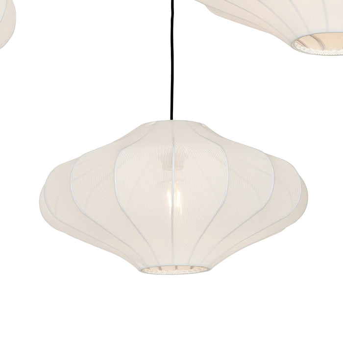 QAZQA Smart hanglamp wit 50cm 3-lichts incl. 3 Wifi G95 - Plu