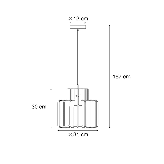 QAZQA Retro hanglamp zwart met oranje kap - Felt