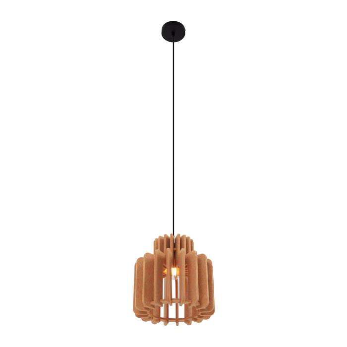QAZQA Retro hanglamp zwart met oranje kap - Felt