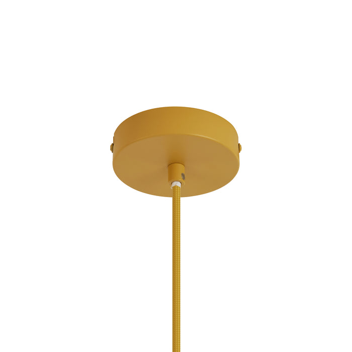 QAZQA Retro hanglamp okergeel met mat glas - Fedde