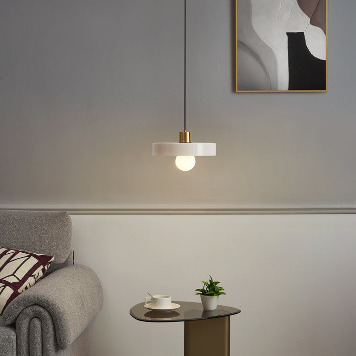 QAZQA Retro hanglamp goud met beige glas - Jina